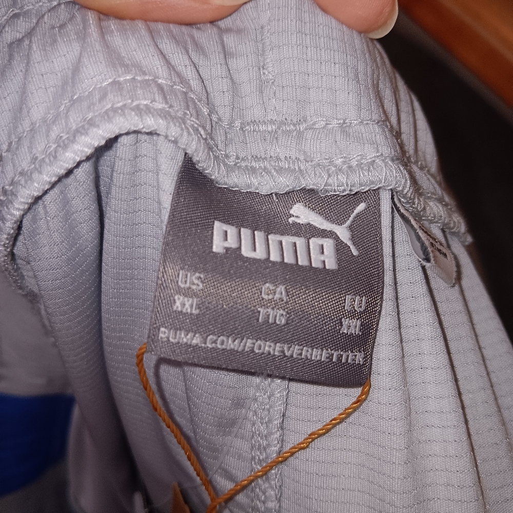 Puma Gray and Blue Men's Athletic Performance Shorts W/Side Pockets NWT Size XXL - Picture 3 of 3